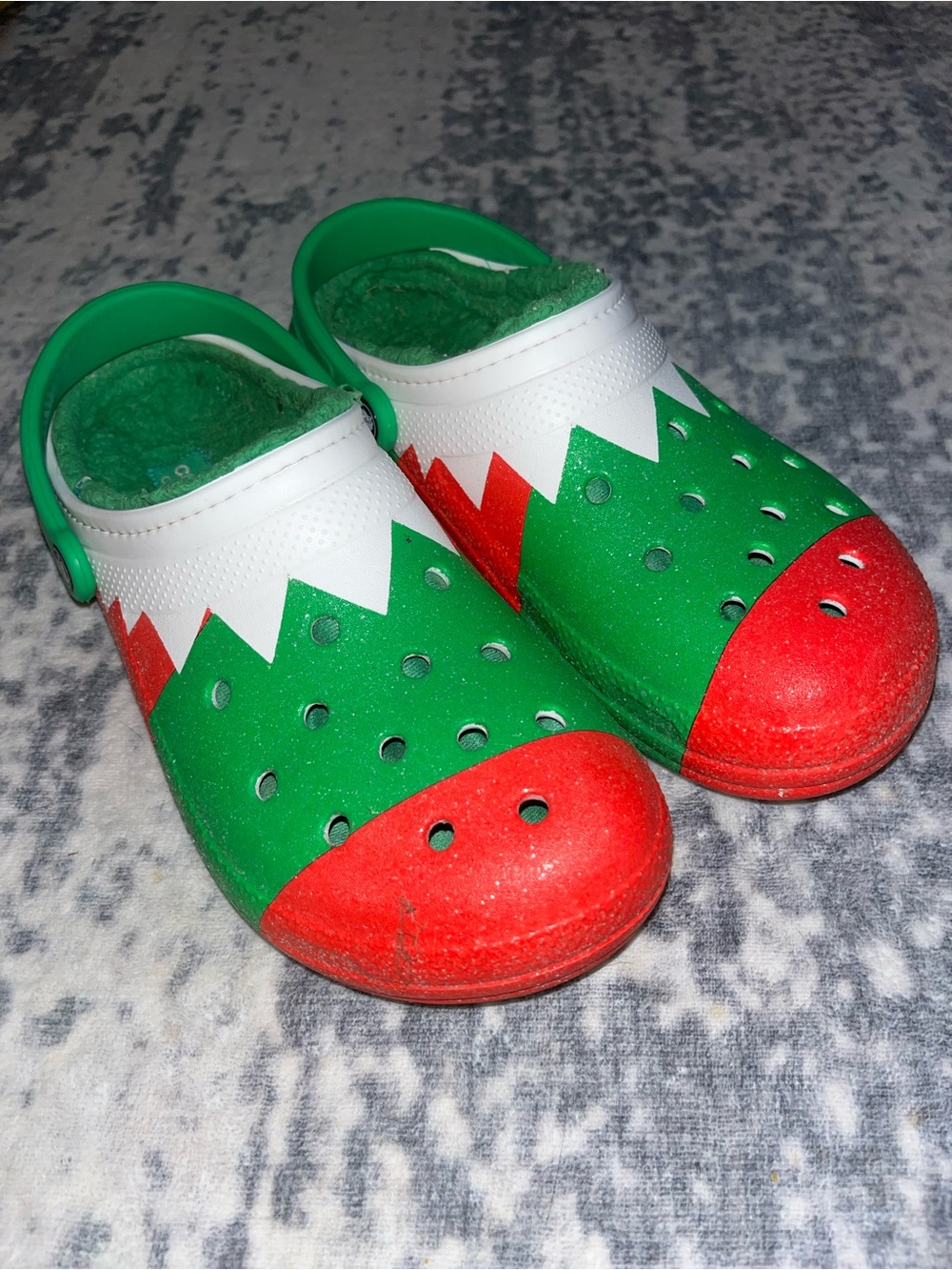 Crocs Classic Lined Holiday Clog Christmas Elf Men’s Size 11 VGUC